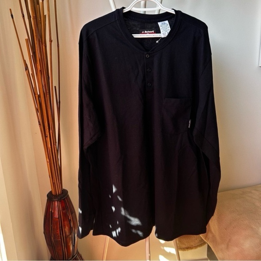 Bulwark Navy Long Sleeve Work Shirt Size